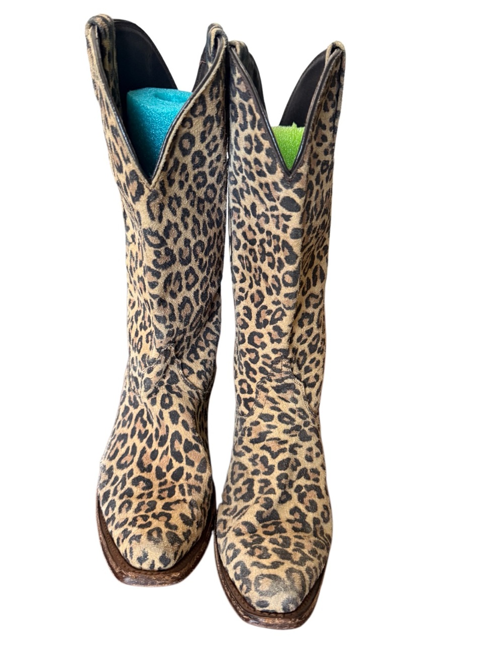 Leopard Print Women's Western Boots by Pecos Bill -Tan Black -Size 8 - Picture 12 of 12